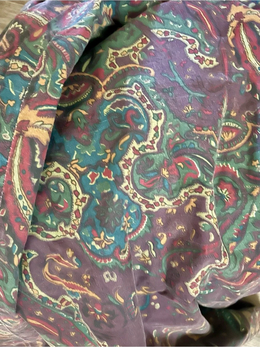Vintage Ralph Lauren Brianna Elizabeth Paisley Purple Green King Fitted Cotton